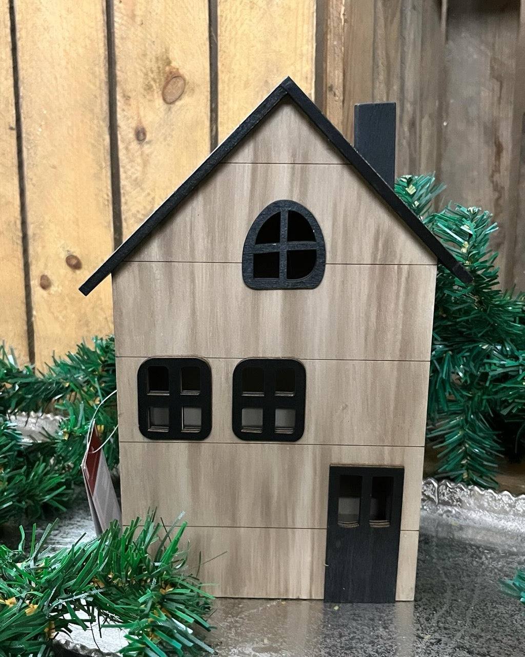 Haus - Incl. LED Beleuchtung II, ca:H25,5cm, Babusholz,