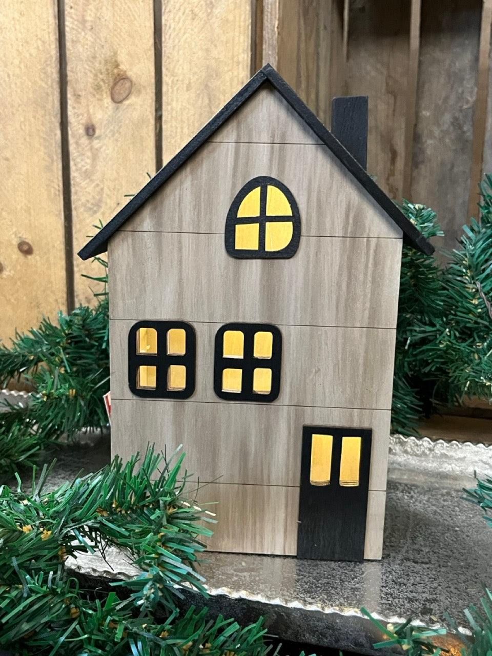 Haus - Incl. LED Beleuchtung II, ca:H25,5cm, Babusholz,