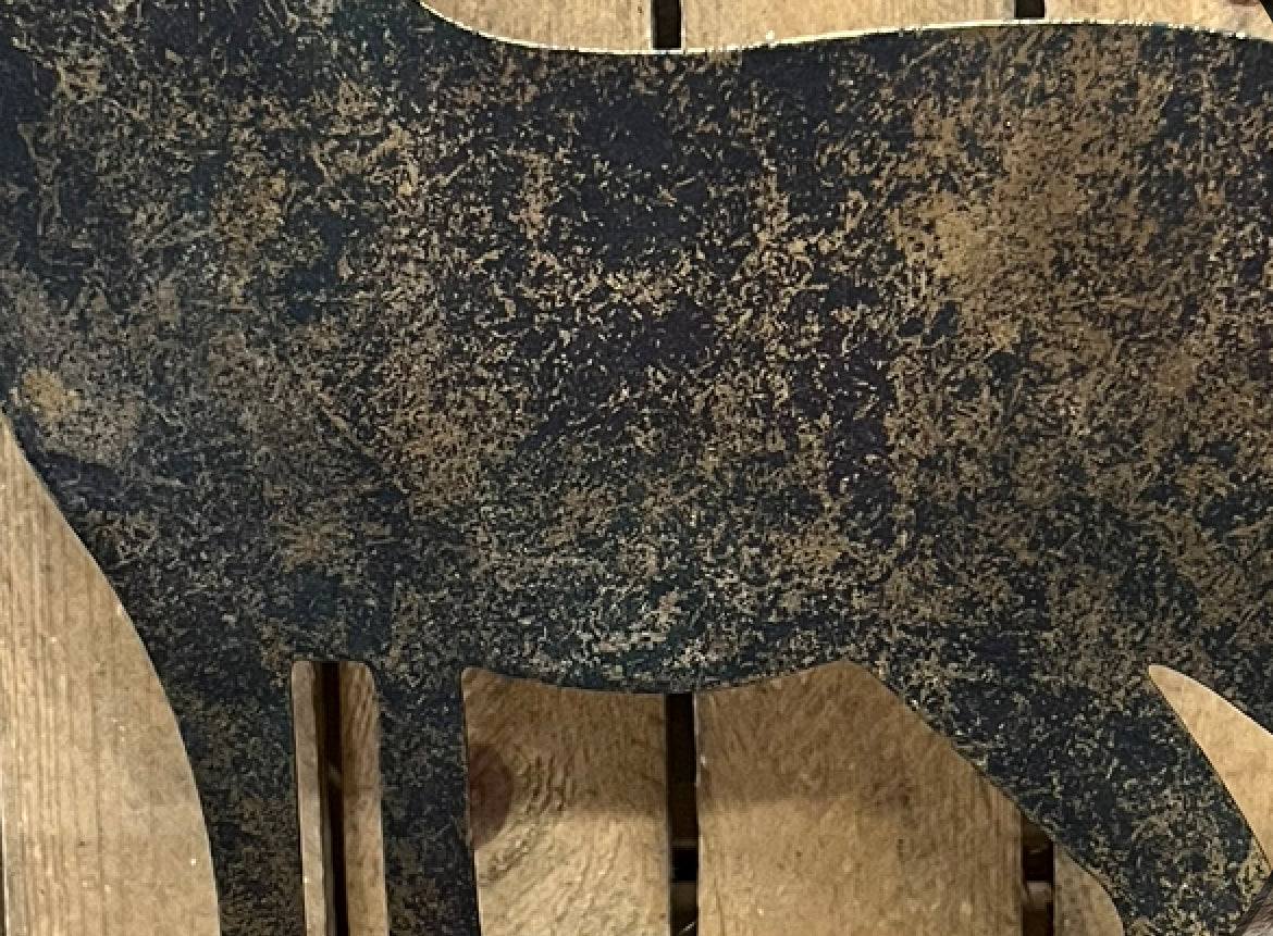 Rentier - Rentier Gold mit schwarzer Patina, 32,5 x 48cm