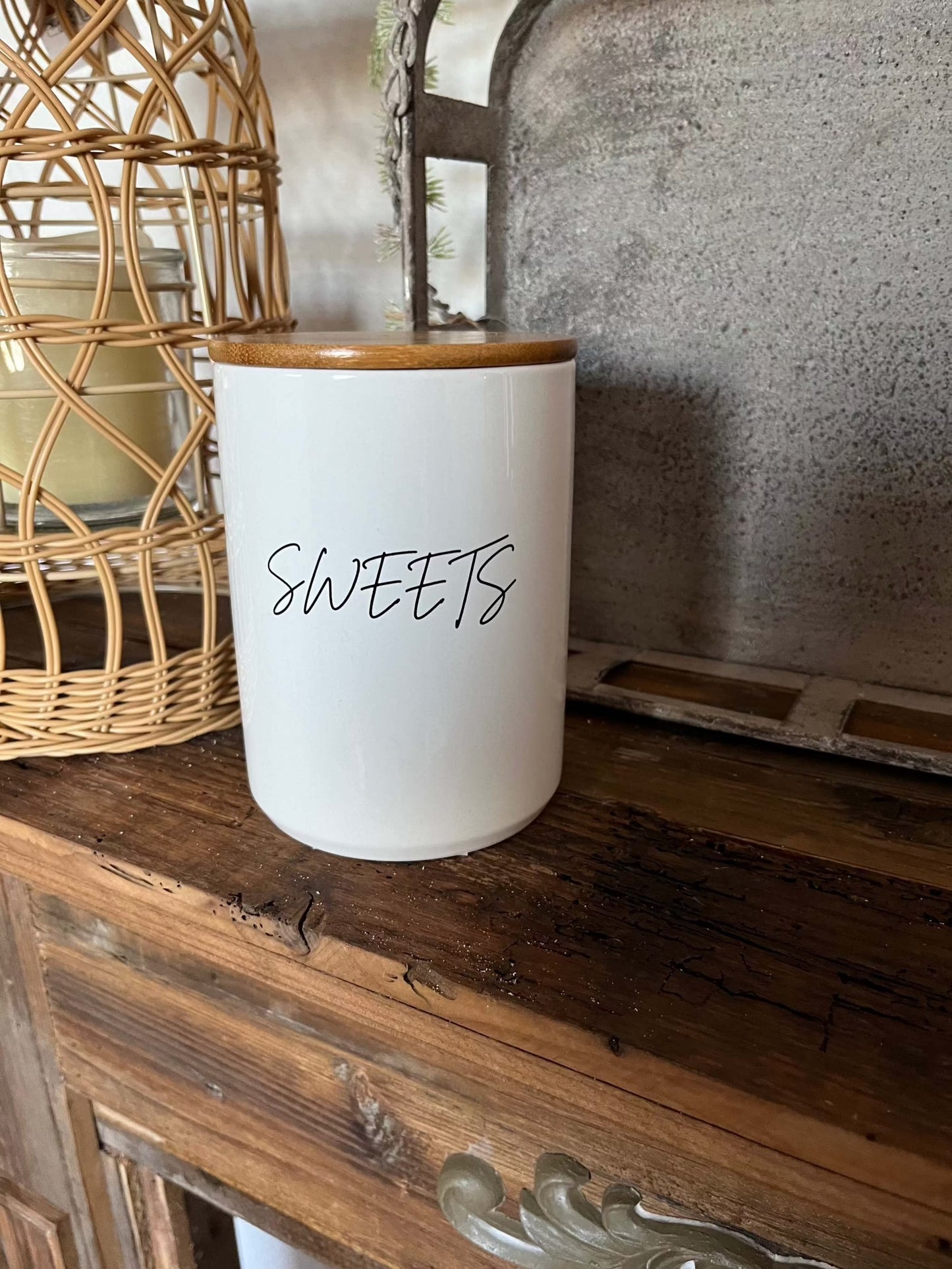 Vorratsdose Sweets-3Größen aus Steingut mit Bambusdeckel