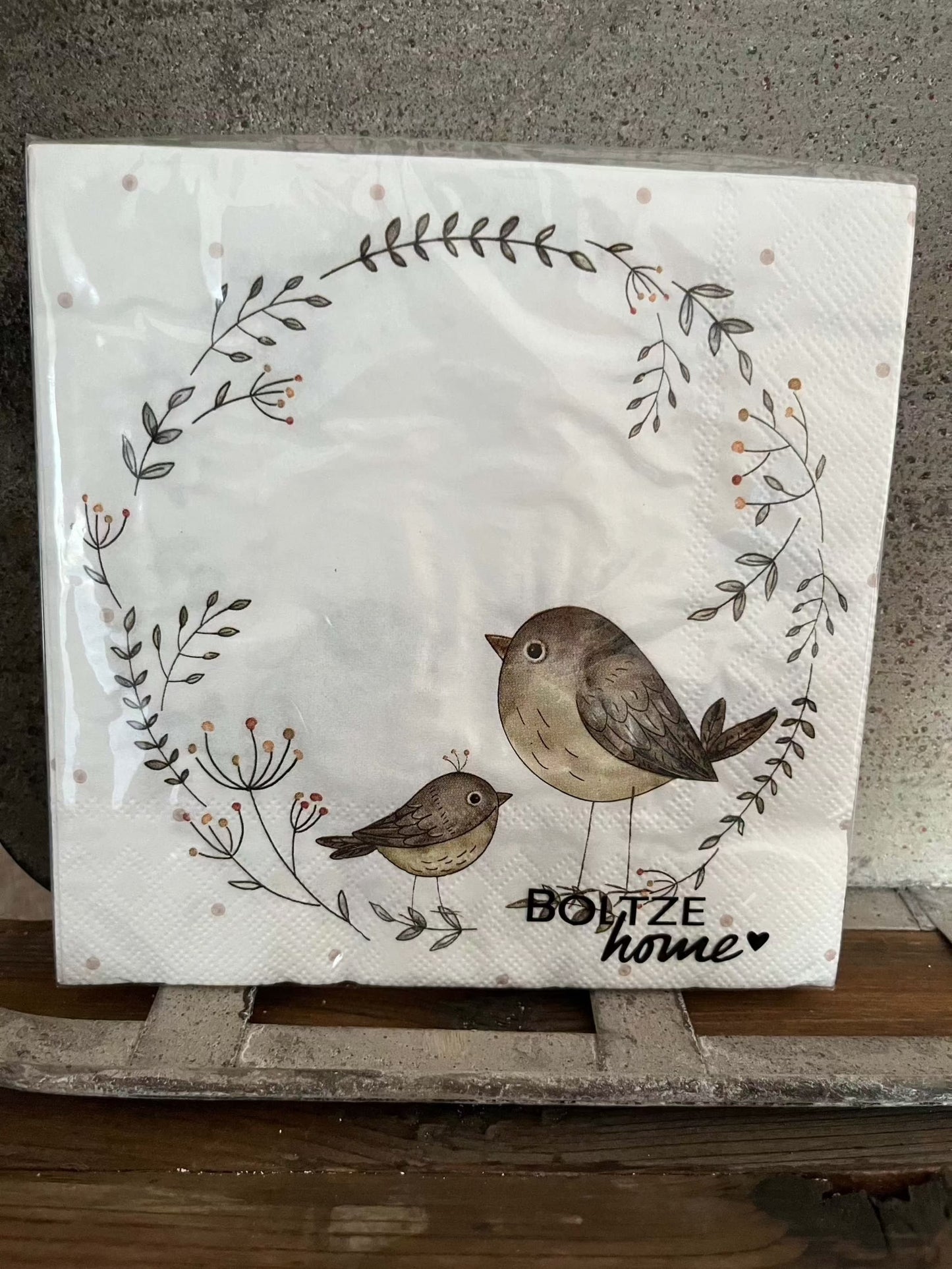 Servietten Vogel Wrennie - drei Designs, 20 Stück/Paket