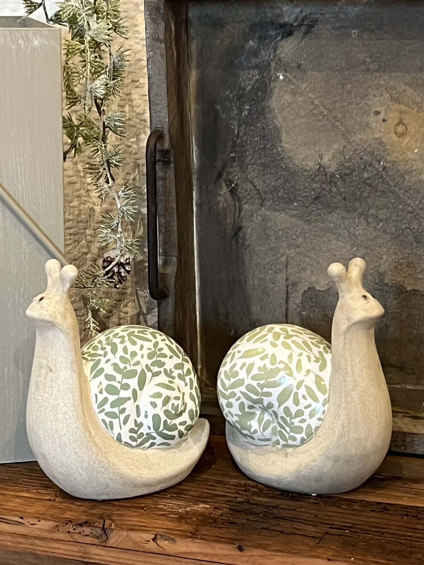 Schnecke, Keramikschnecke,Größe ca.H16cm, Grün/Hellgrün