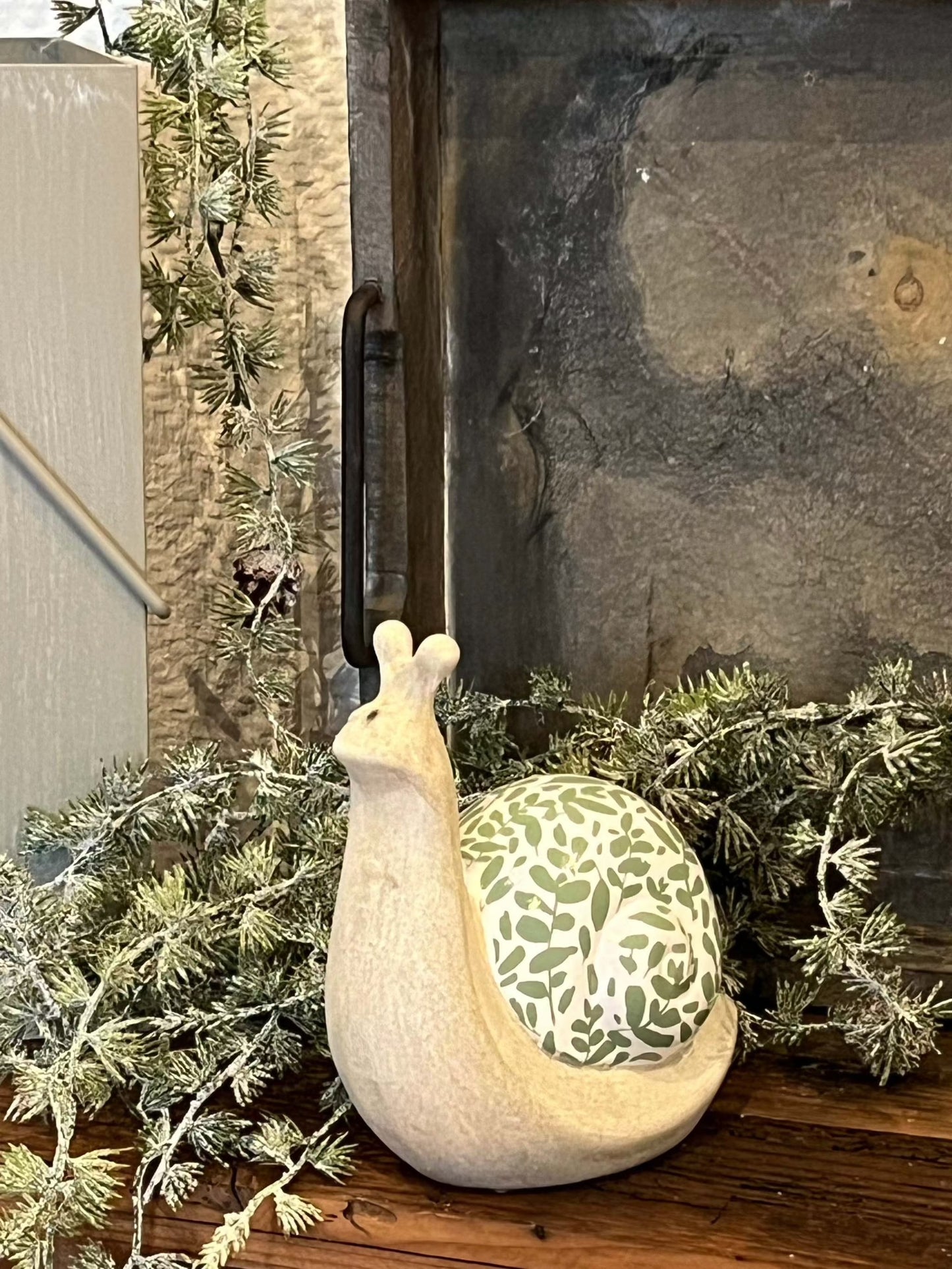 Schnecke, Keramikschnecke,Größe ca.H16cm, Grün/Hellgrün