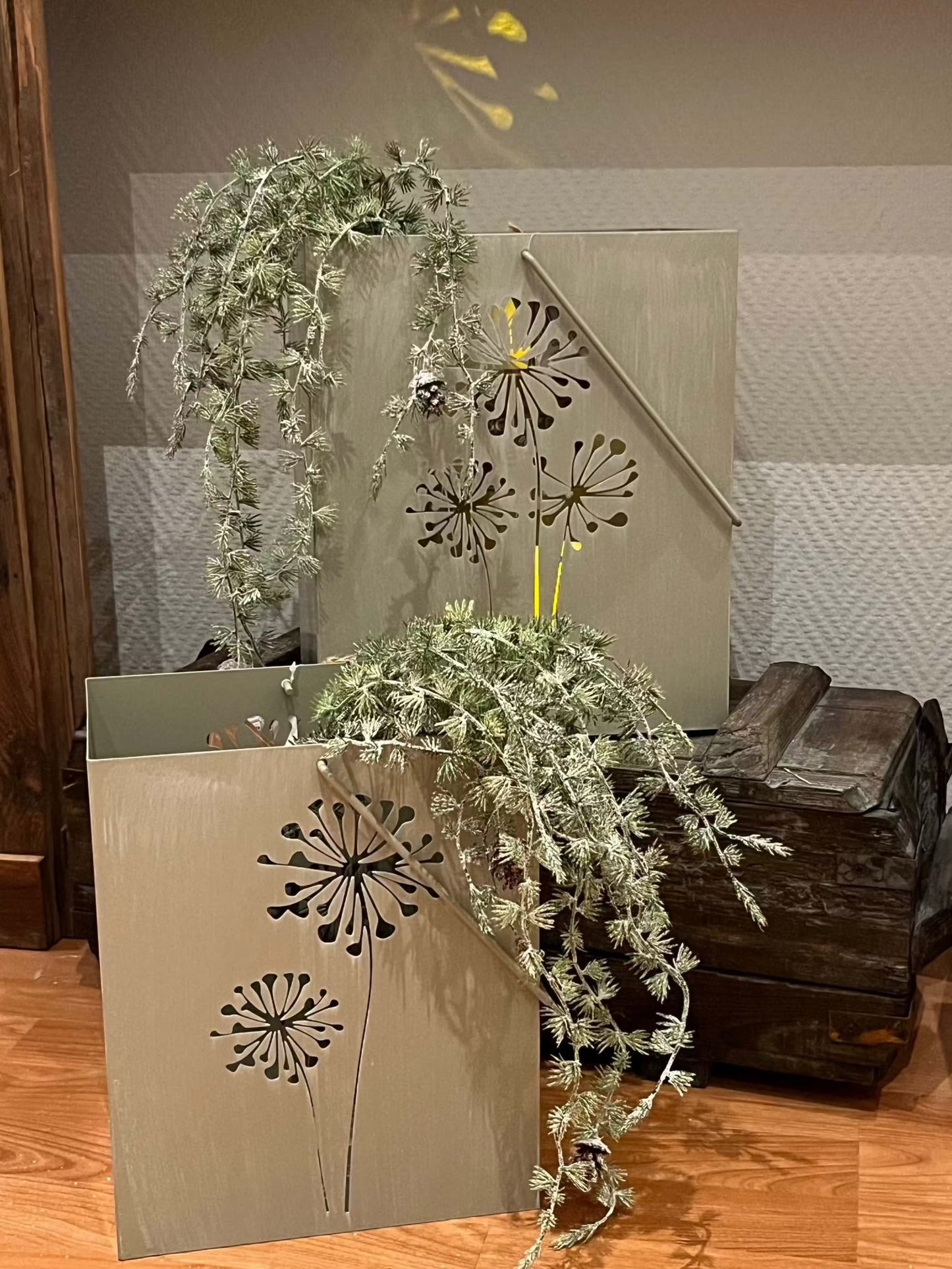 Windlicht - rechteckig, 2 Größen ca.H28-31cm - B15-18cm