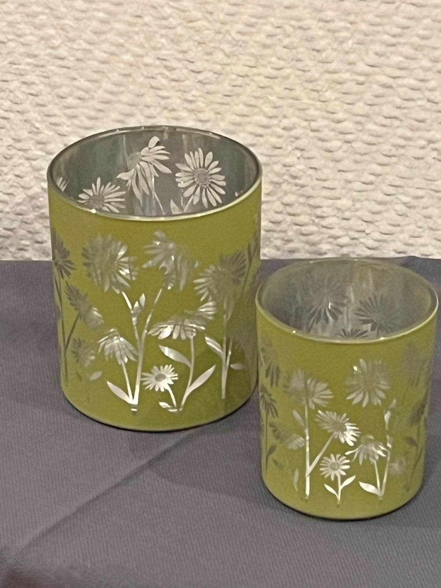 Windlicht Glas - Floreno in zwei Größen und drei Farben, ca. H8-10 cm