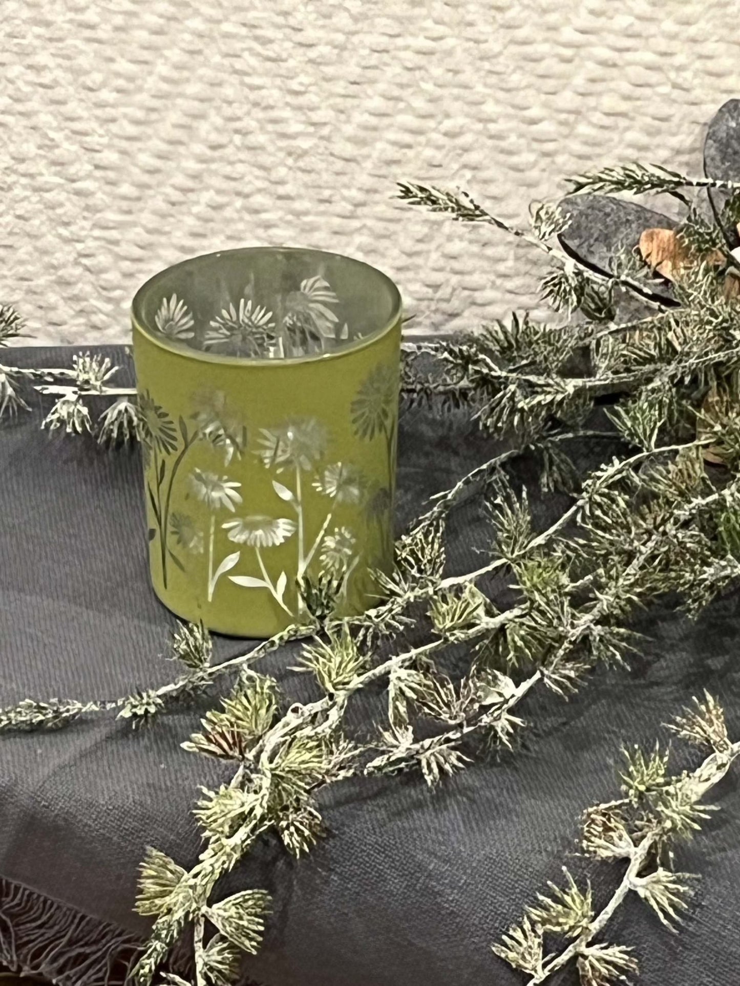 Windlicht Glas - Floreno in zwei Größen und drei Farben, ca. H8-10 cm