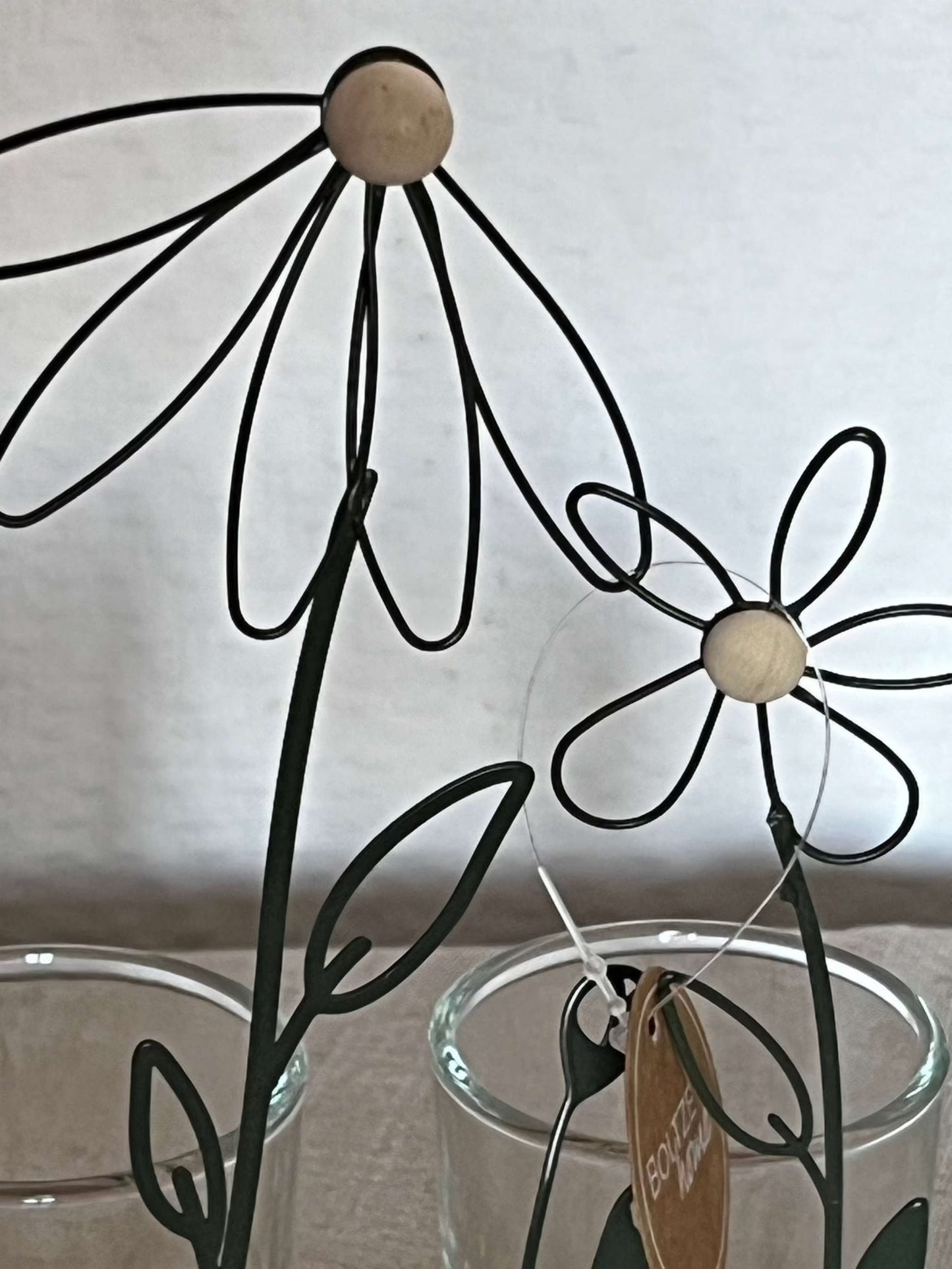Windlicht Kamille, rechteckiges Tablett mit 3 Gläsern