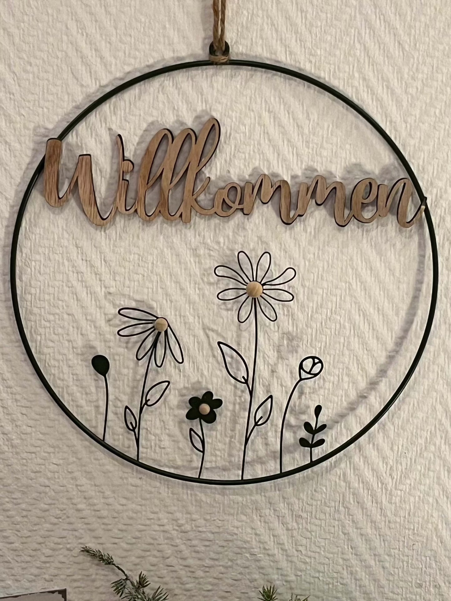 Dekoanhänger - Kamille rund, lackiert, 2Design, ca.D31cm