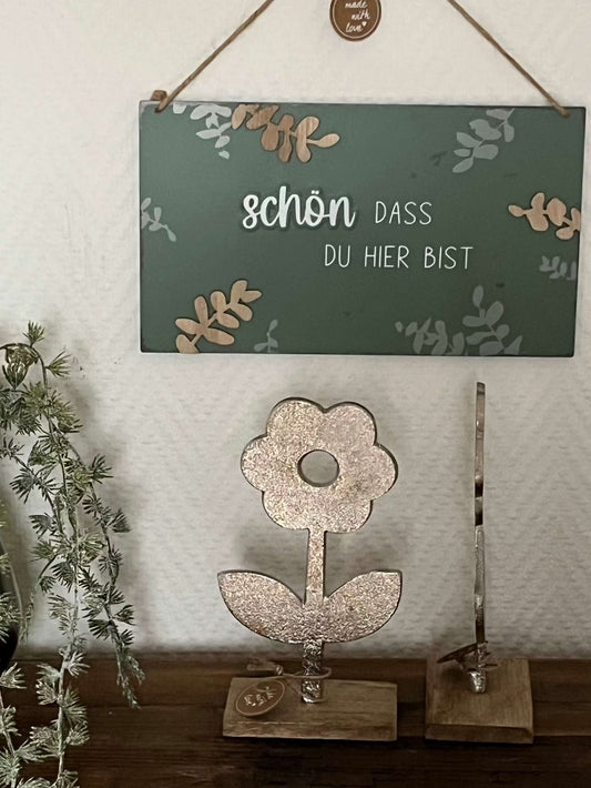 Blume - Aluminium, silber, Dekoaufsteller: ca. H20 cm