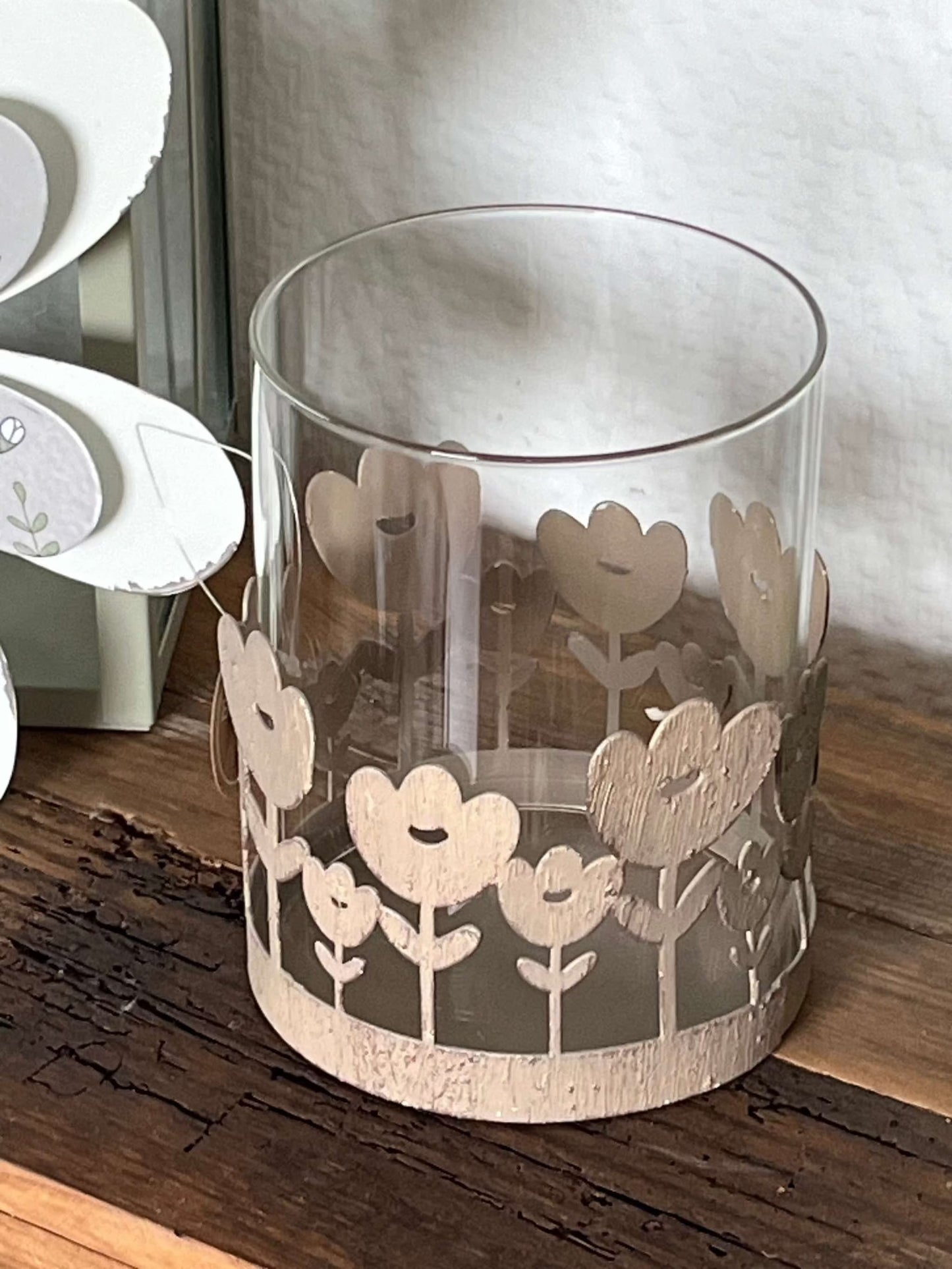 Windlicht - Garden, 3Farben, Größe:ca.H14cm, Glas-Metall