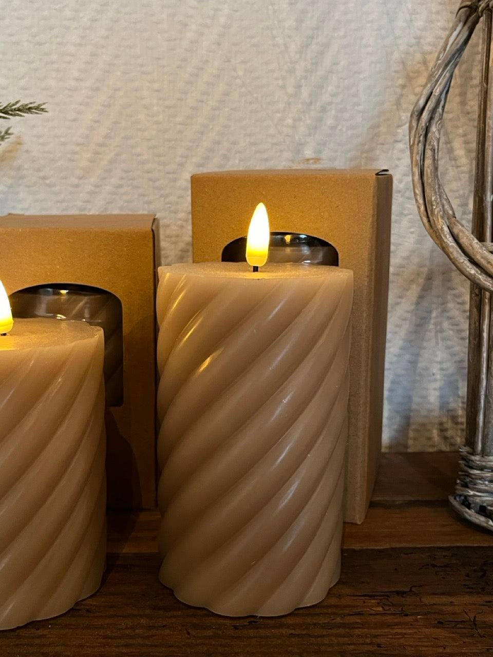 LED Kerzen - Echtwachskerzen Timer, 2 Größen H 10-12,5cm