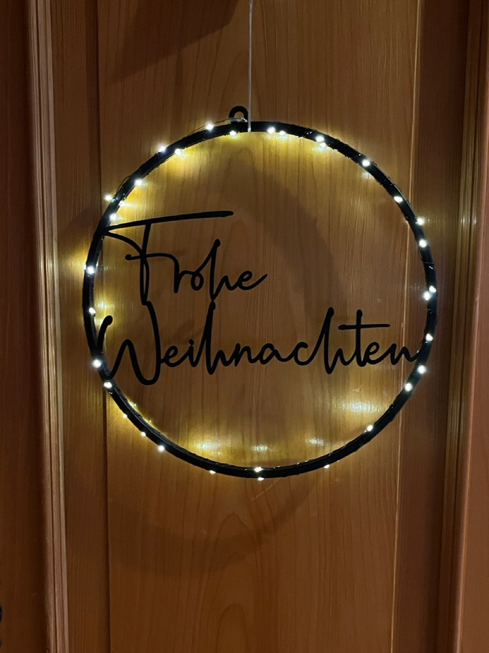 Schild - Frohe Weihnachten - Frohes Fest mit Beleuchtung