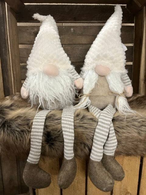 Wichtel Kantenhocker Bertolia set in beige and brown, 60cm tall, polyester blend, decorative gnomes for edges.