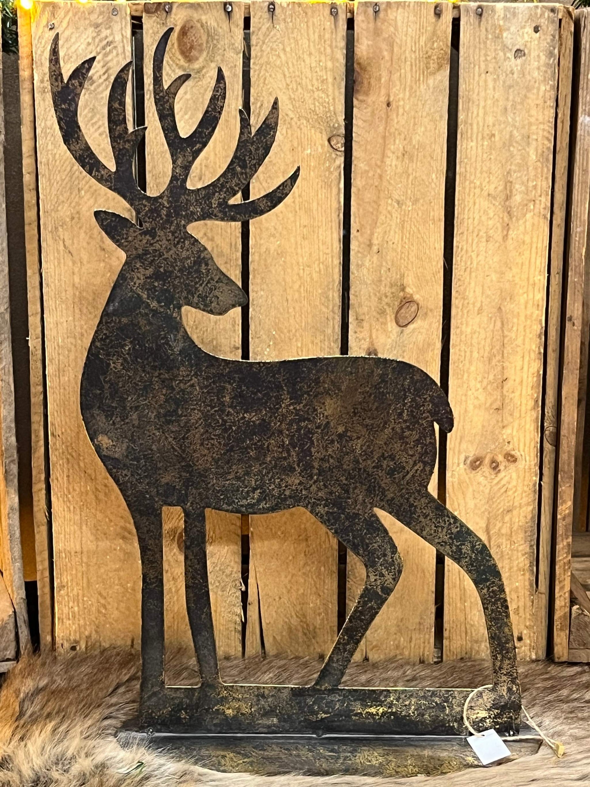 Rentier - Rentier Gold mit schwarzer Patina, 32,5 x 48cm