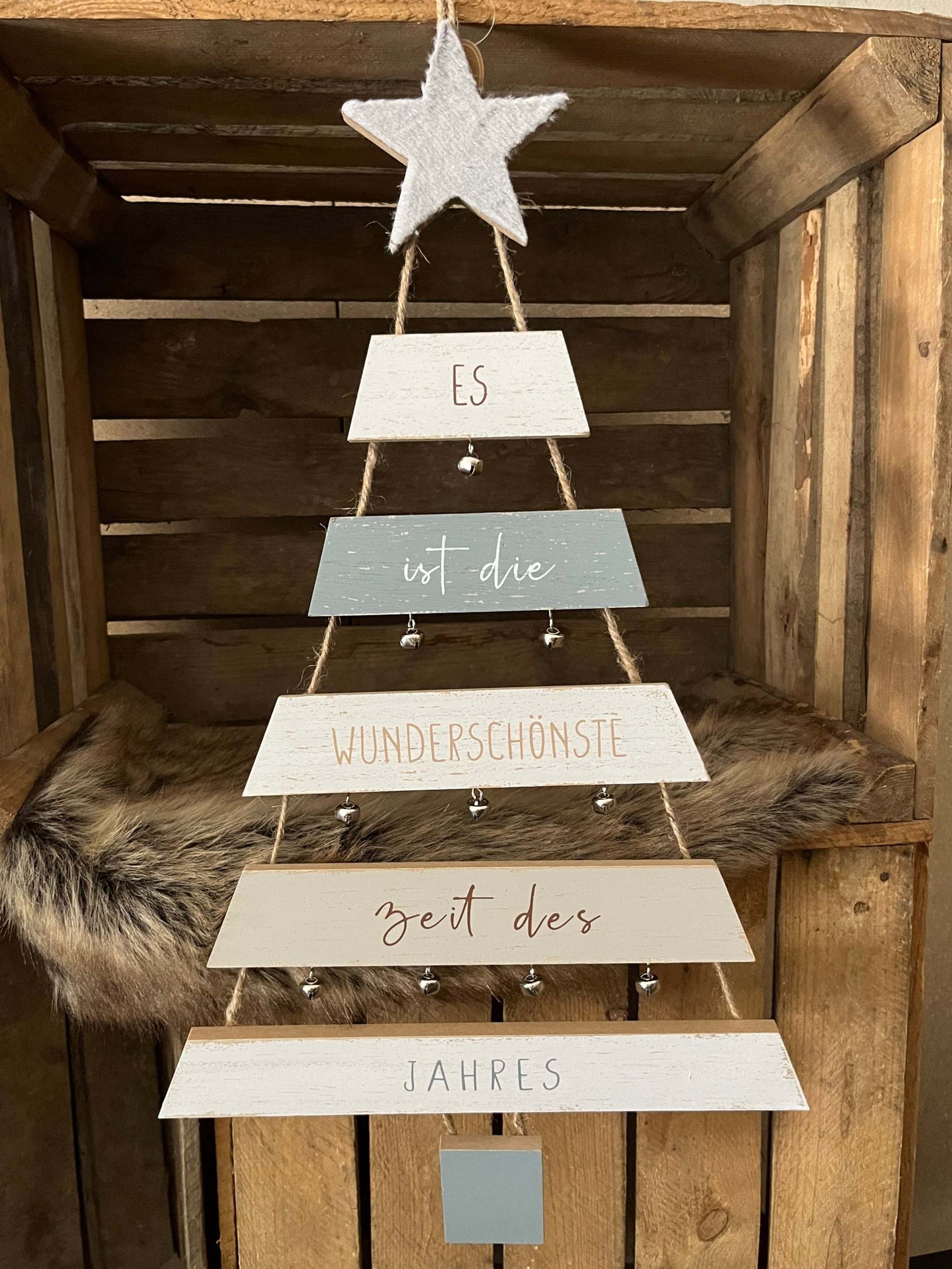 Schild  - Dekorativer Baum aus Holz zum hängen, L: 60 cm