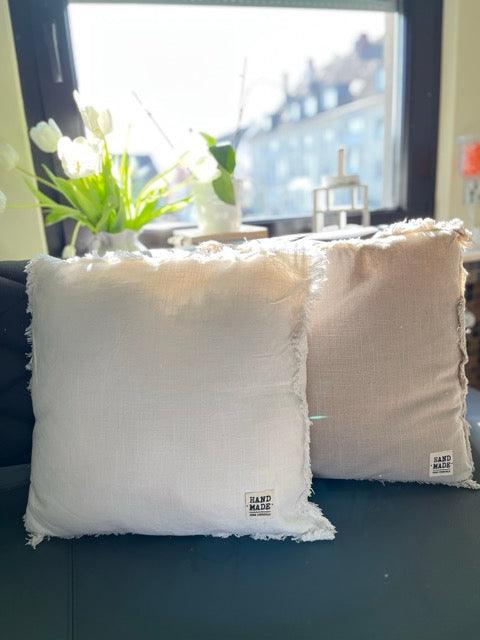 Kissen - Baumwolle, Farbe: weiß,beige, Größe: 40 x 40 cm